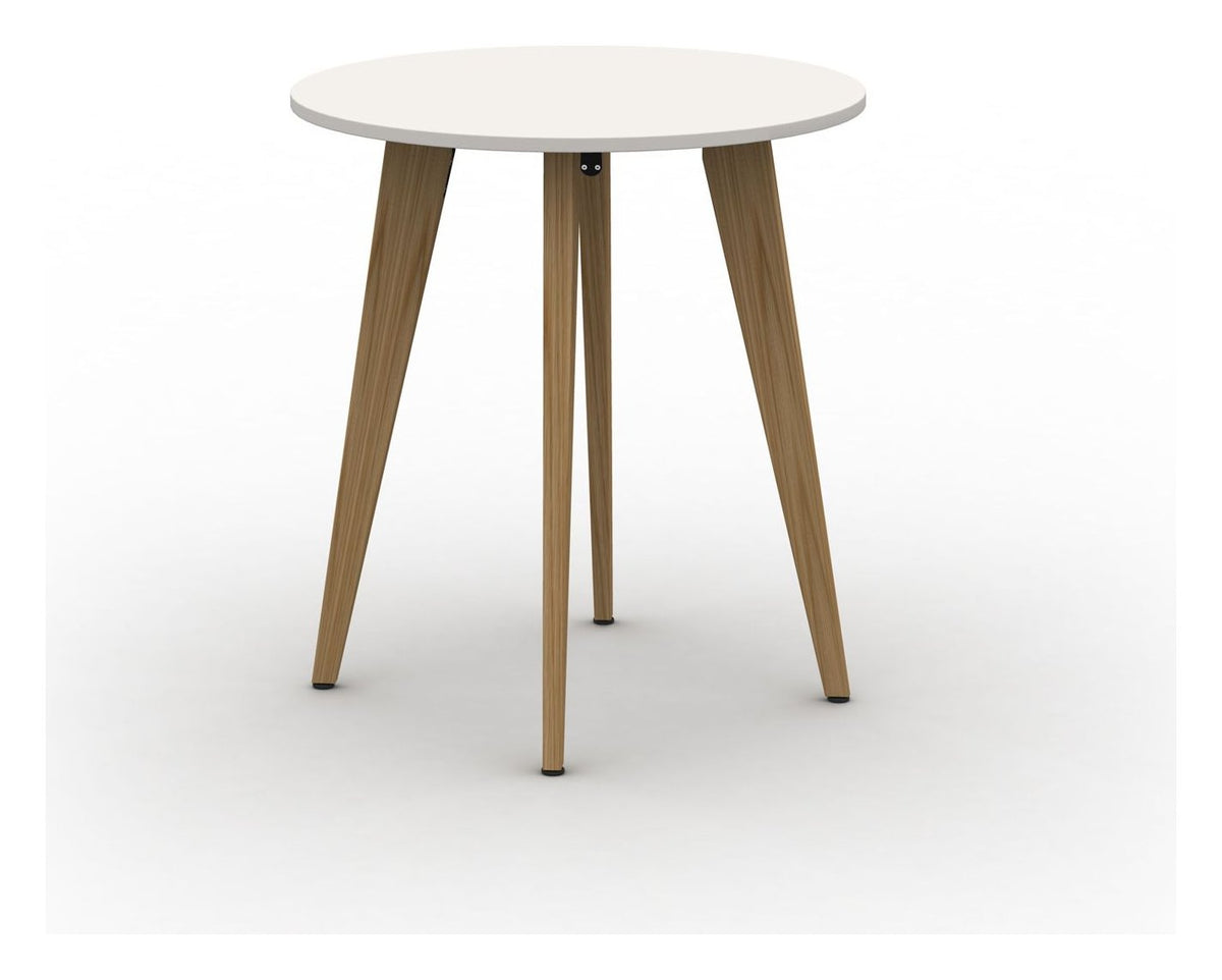 Mason Pyramid Wood Poseur Circular Table, oak frame
