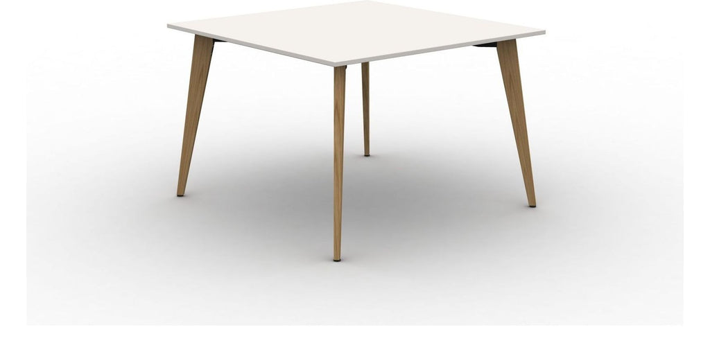 Mason Pyramid Wood Poseur Conference Table, oak frame