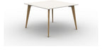 Mason Pyramid Wood Poseur Conference Table, oak frame