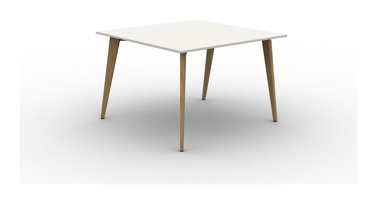 Mason Pyramid Wood Poseur Conference Table Starter Module, oak frame