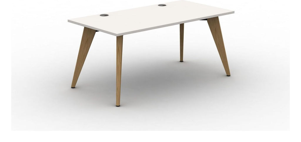 Mason Pyramid Wood Rectangular Desk, oak frame