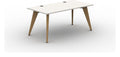 Mason Pyramid Wood Rectangular Desk, oak frame