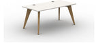 Mason Pyramid Wood Rectangular Desk, oak frame