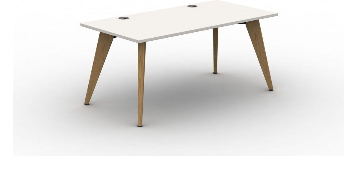 Mason Pyramid Wood Rectangular Desk, oak frame