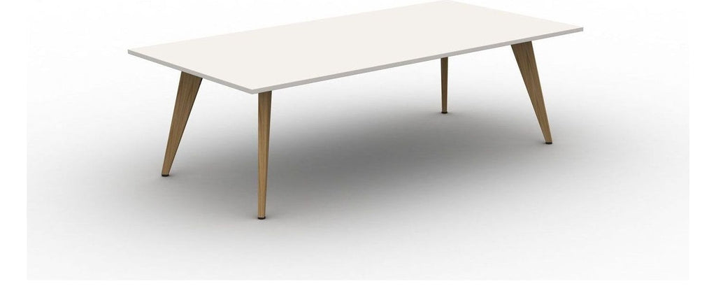 Mason Pyramid Wood Rectangular Meeting Table, oak frame