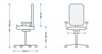 Mason Spirit Mesh Operator Chair measurements