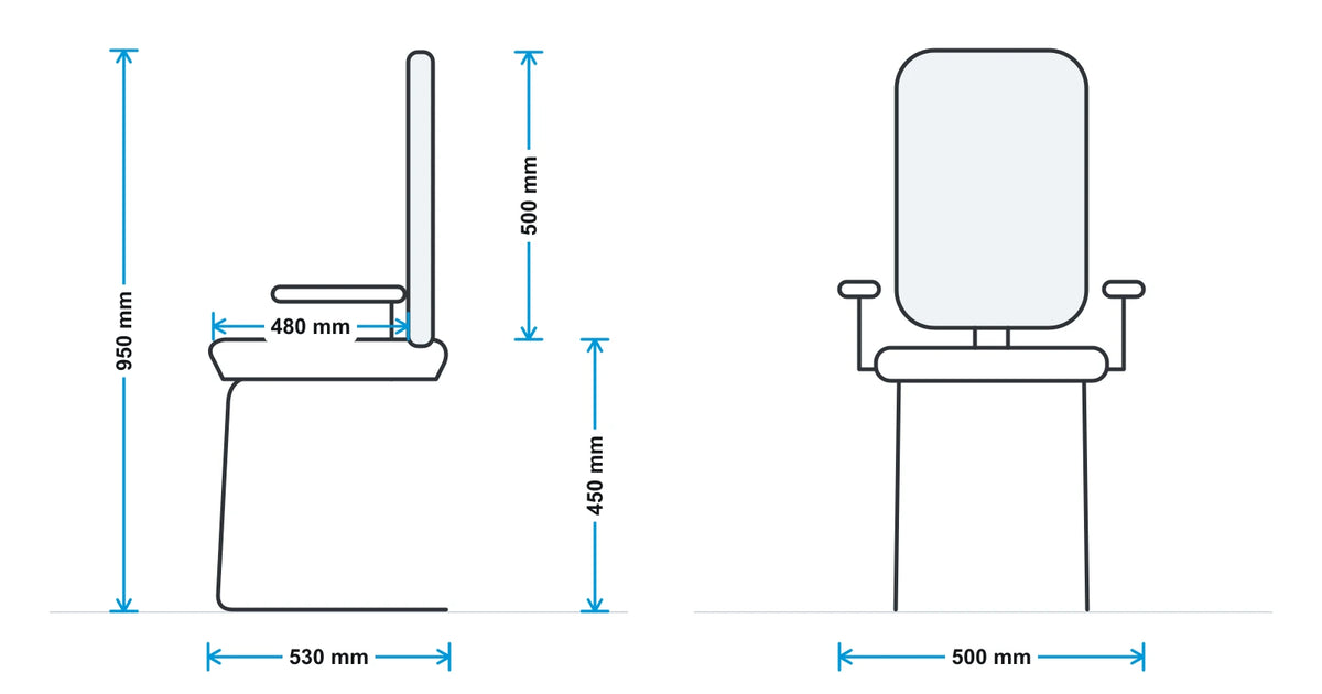 Mason Touch Cantilever Visitor Chair measurements