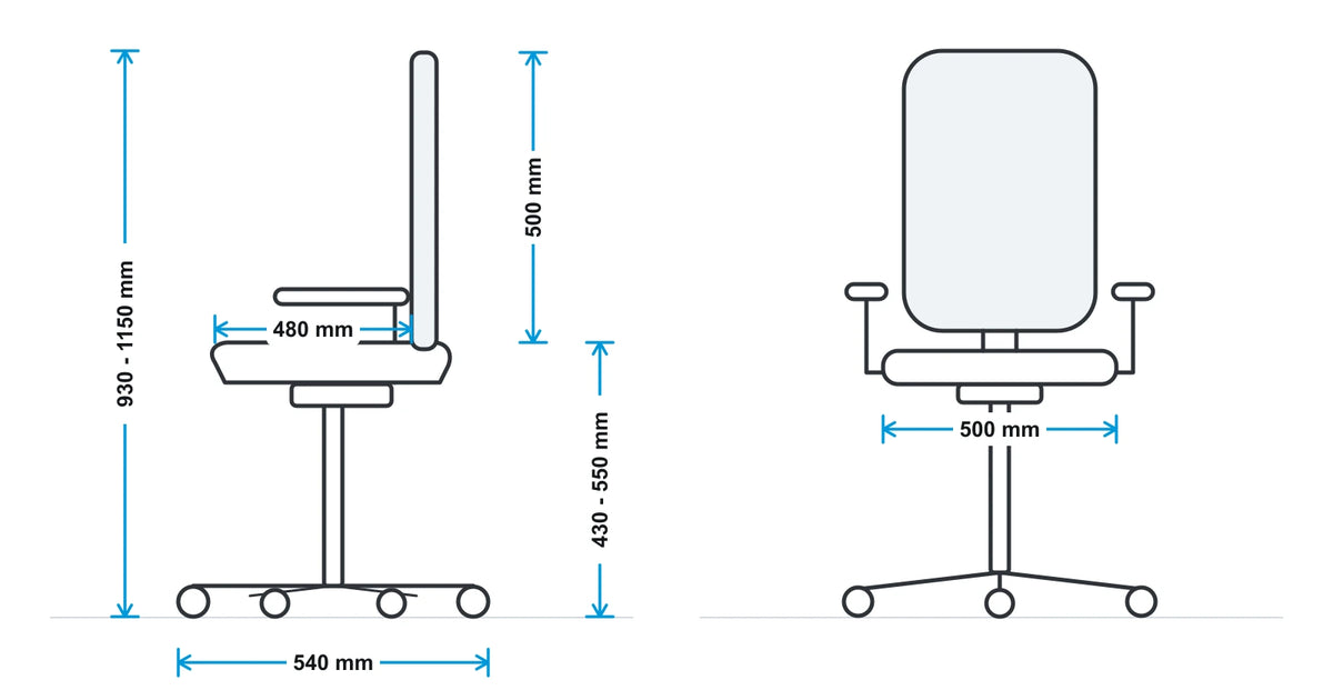 Mason Touch High Back Task Chair measurements