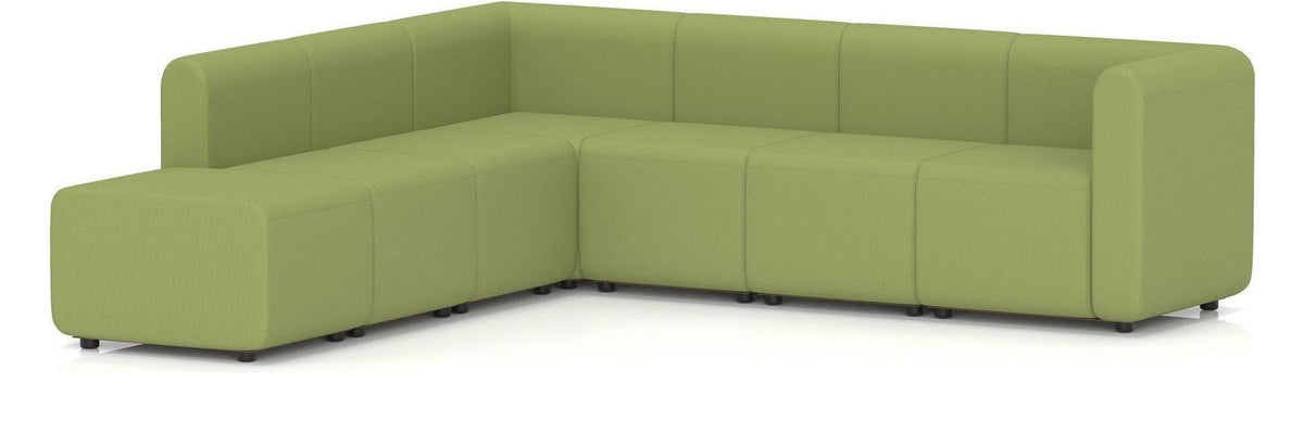 Mawsley l-shaped corner sofa, chaise end, left arm, in era endurance