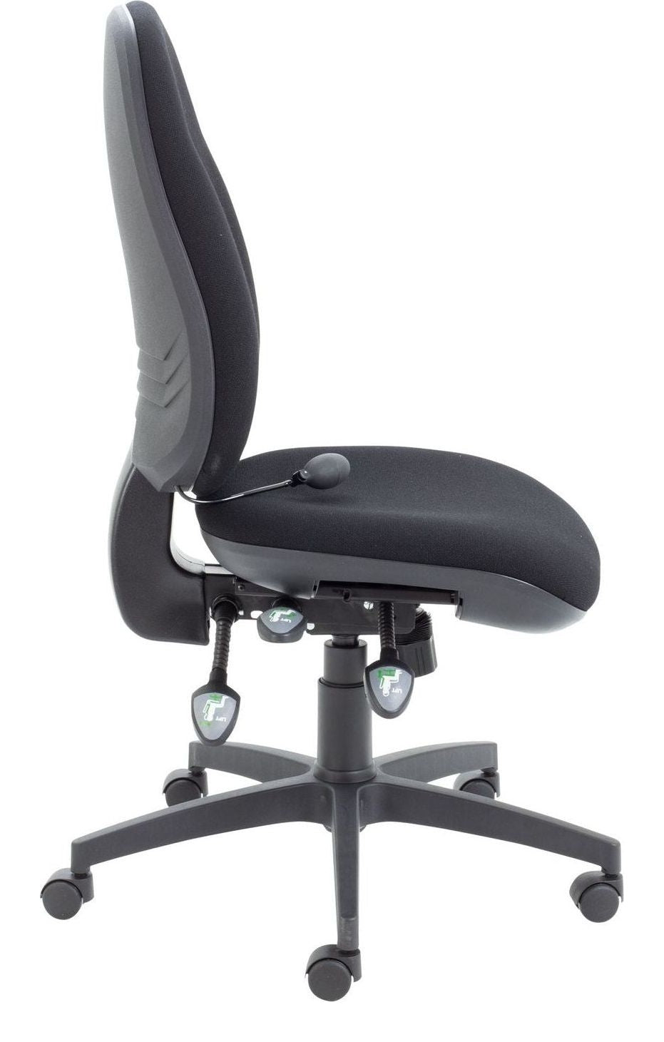Maxi Ergo Chair with Lumbar Pump in black from the side