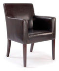 Metro Cubed Leather Effect Armchair in brown