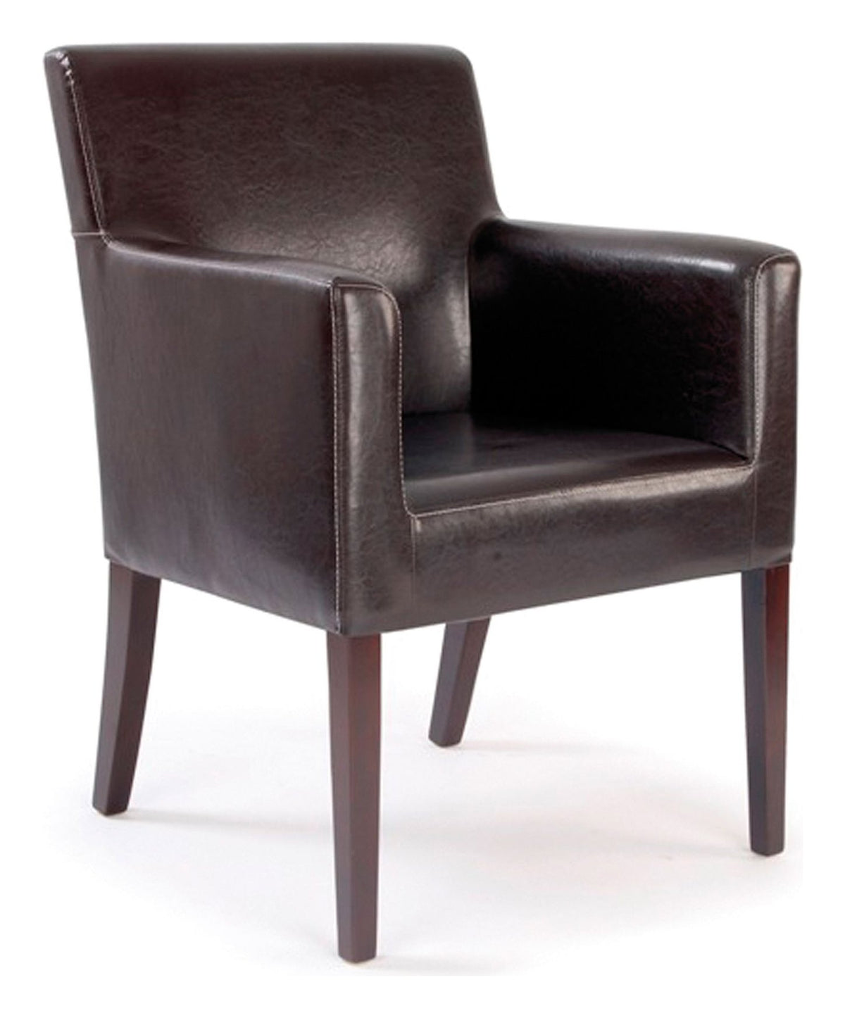 Metro Cubed Leather Effect Armchair in brown