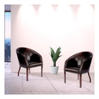Metro Curved Leather Effect Armchair in brown, view 2