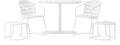 Metro Retro 5 Piece Steel Patio Nesting Bistro Set 2 Chairs/2 Ottomans & Table
