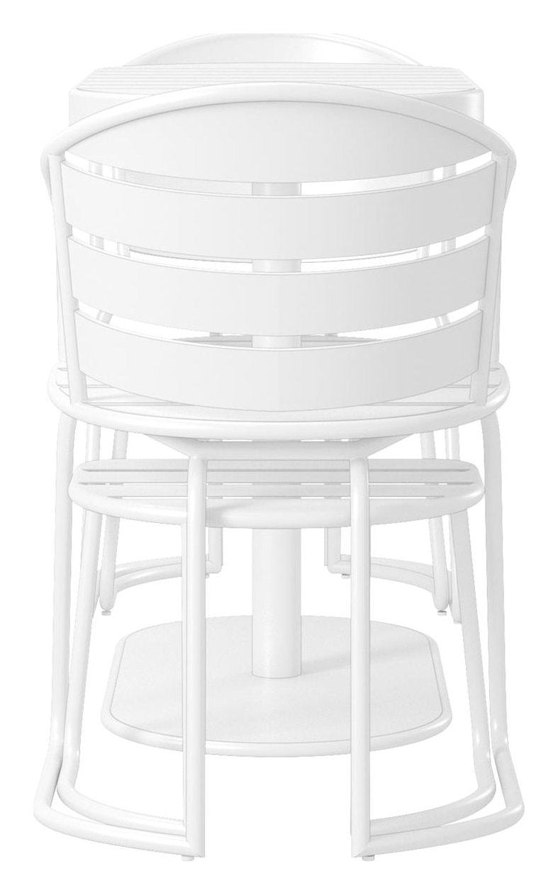 Metro Retro 5 Piece Steel Patio Nesting Bistro Set 2 Chairs/2 Ottomans & Table, view 2