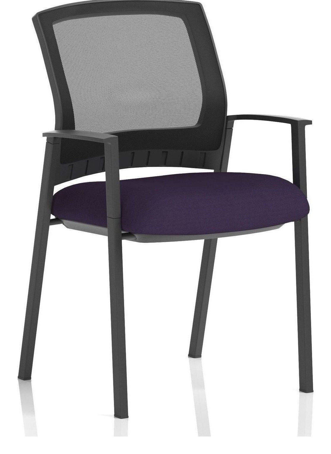 Metro Bespoke Medium Mesh Back Stacking Visitor Chair, purple