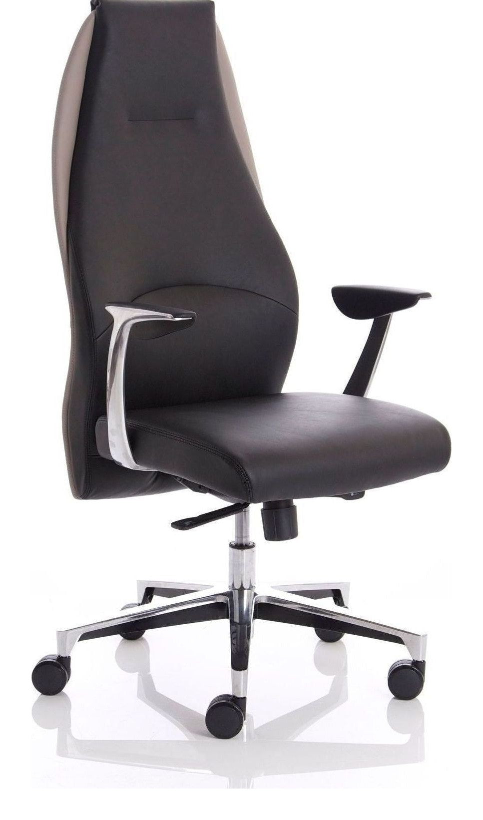 Mien High Back Leather Executive Chair, black & mink