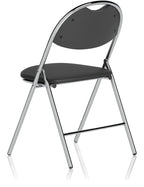 Milan High Back Black Vinyl Chrome Frame Folding Visitor Chair, no writing tablet, another view 4