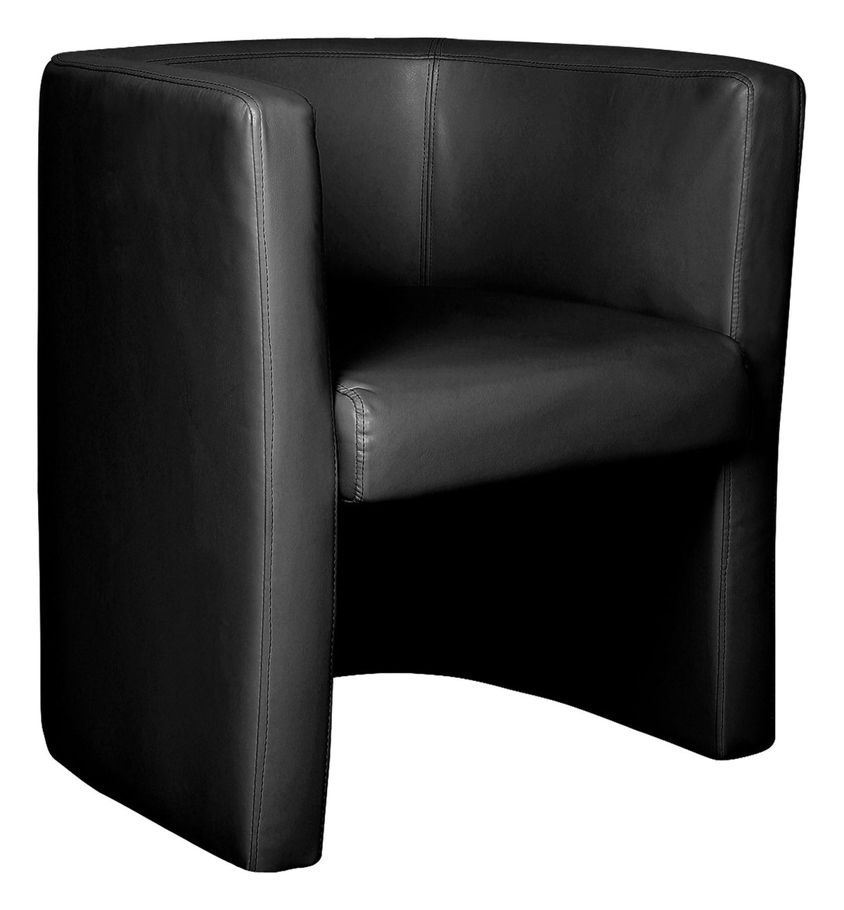 Milano Low Back Leather Tub Chair in black