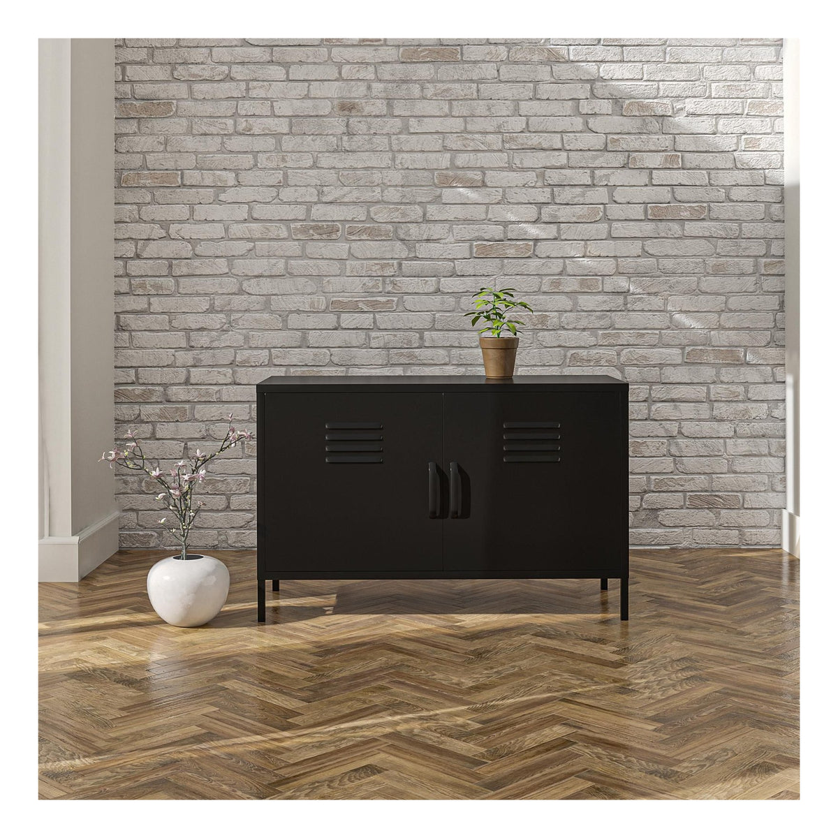 Mission District 2 Door Metal Accent Cabinet, view 3