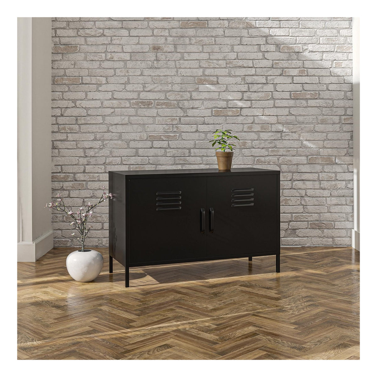 Mission District 2 Door Metal Accent Cabinet, view 6
