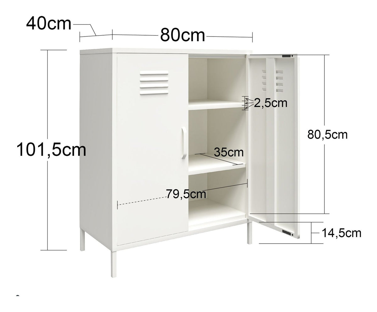 Mission District 2 Door Metal Storage Cabinet, view 5