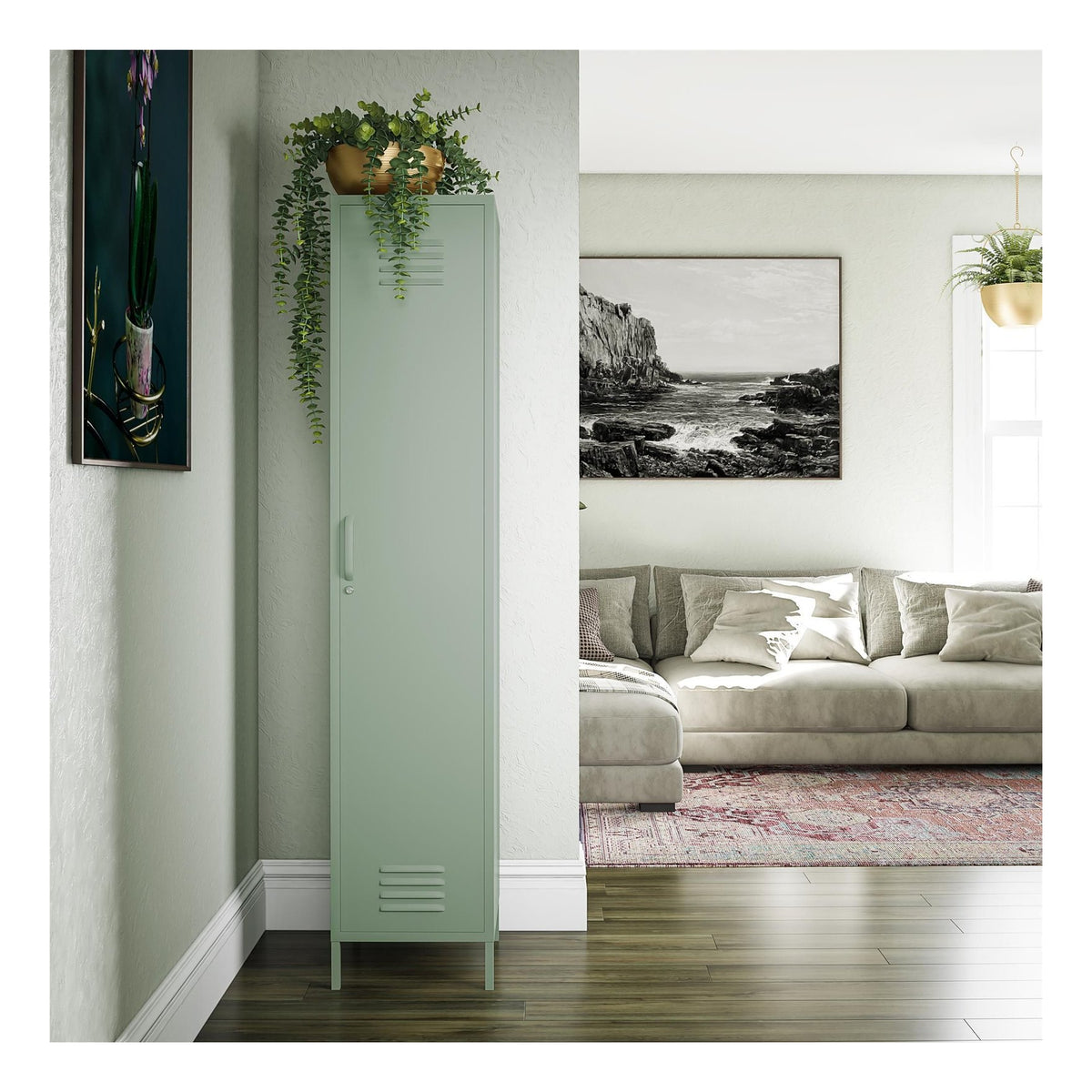 Mission District Single Metal Storage Cabinet, view 14