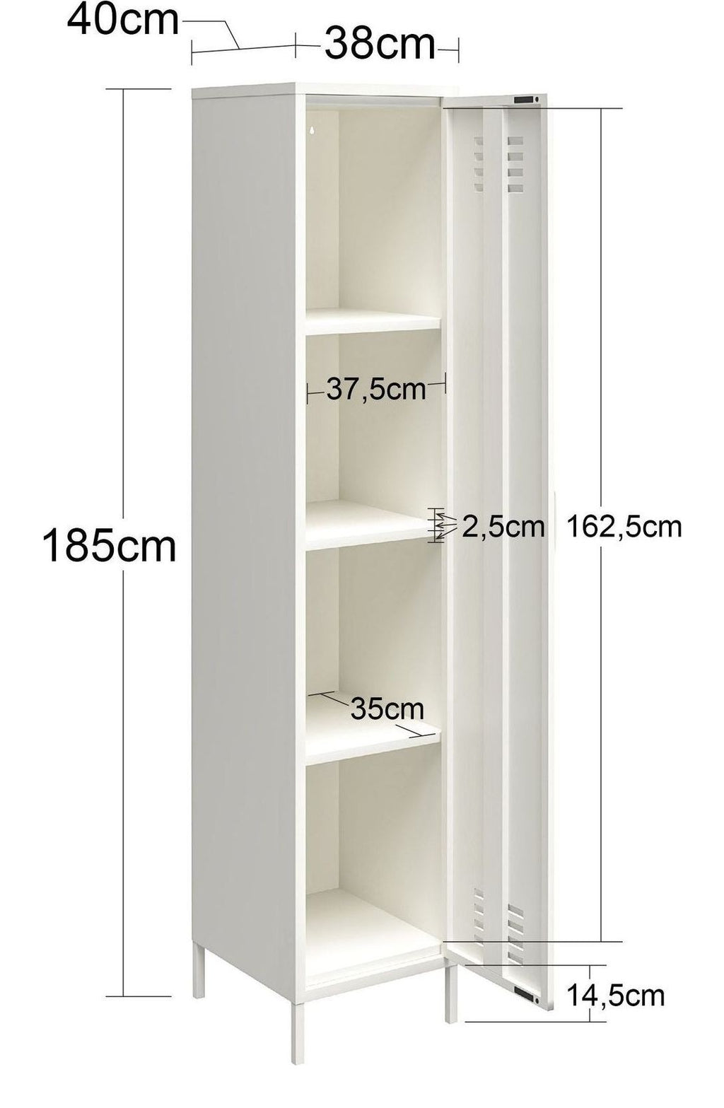 Mission District Single Metal Storage Cabinet, view 20