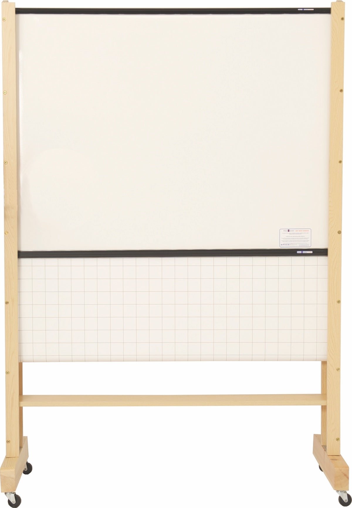 Mobile Rollerboard, 1200 x 1800 mm, 3 sections, Plain White
