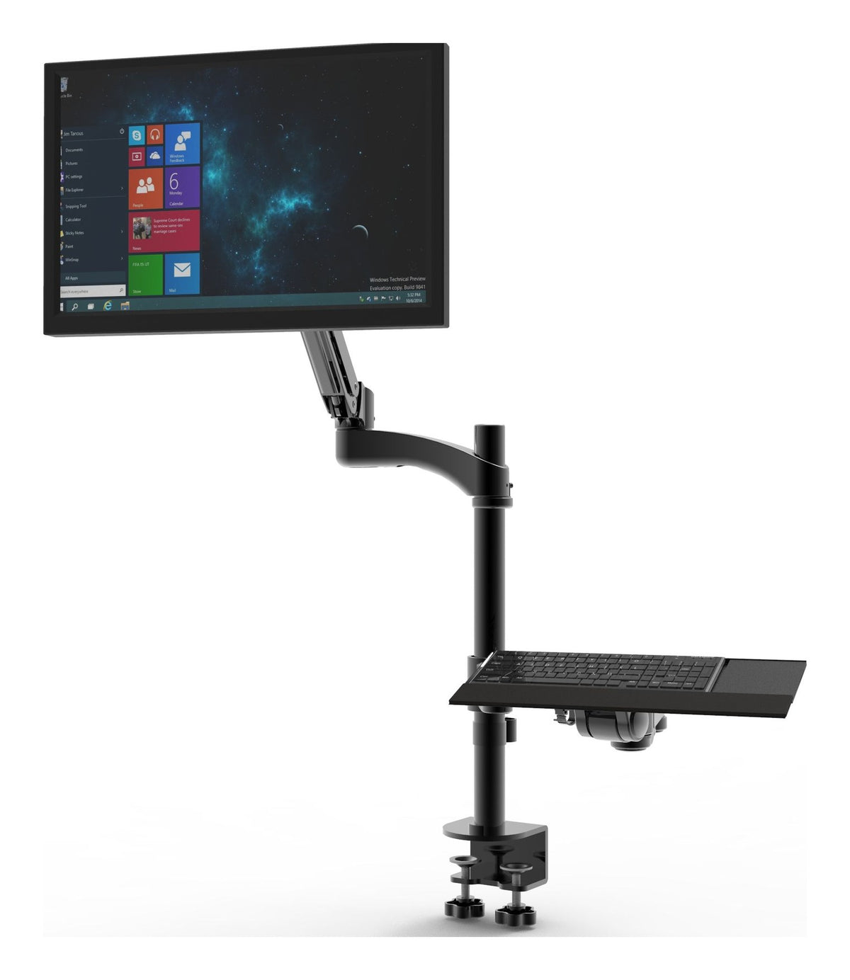 Monitor Arm Workstation with Laptop or Keyboard Tray, view 5