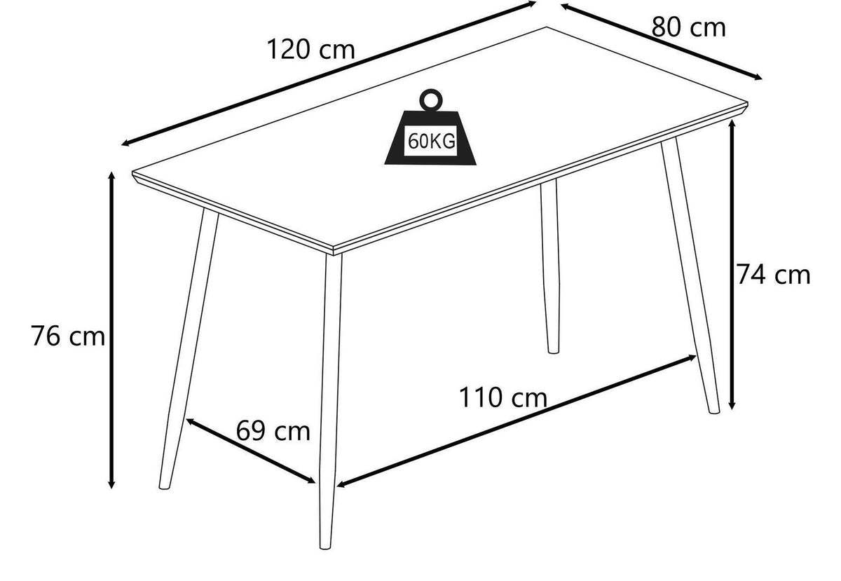Monza Dining Table 120cm, view 9