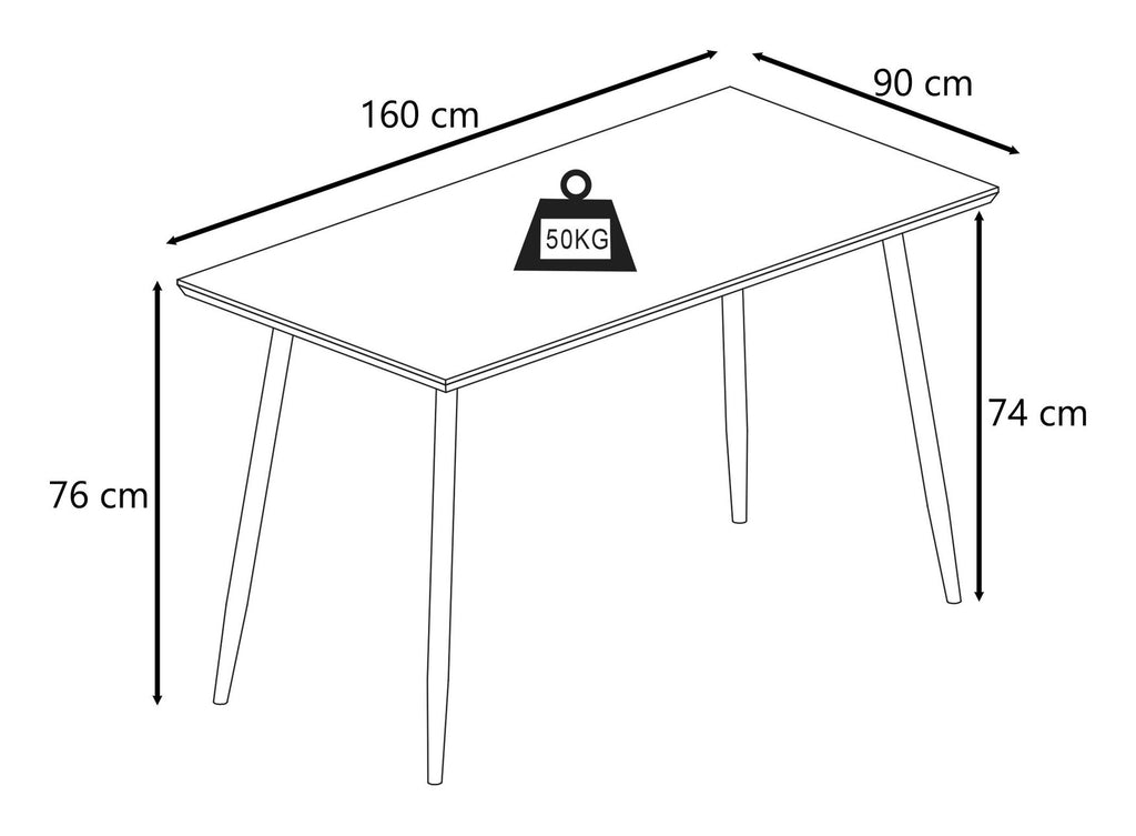 Monza Dining Table 160cm, view 7