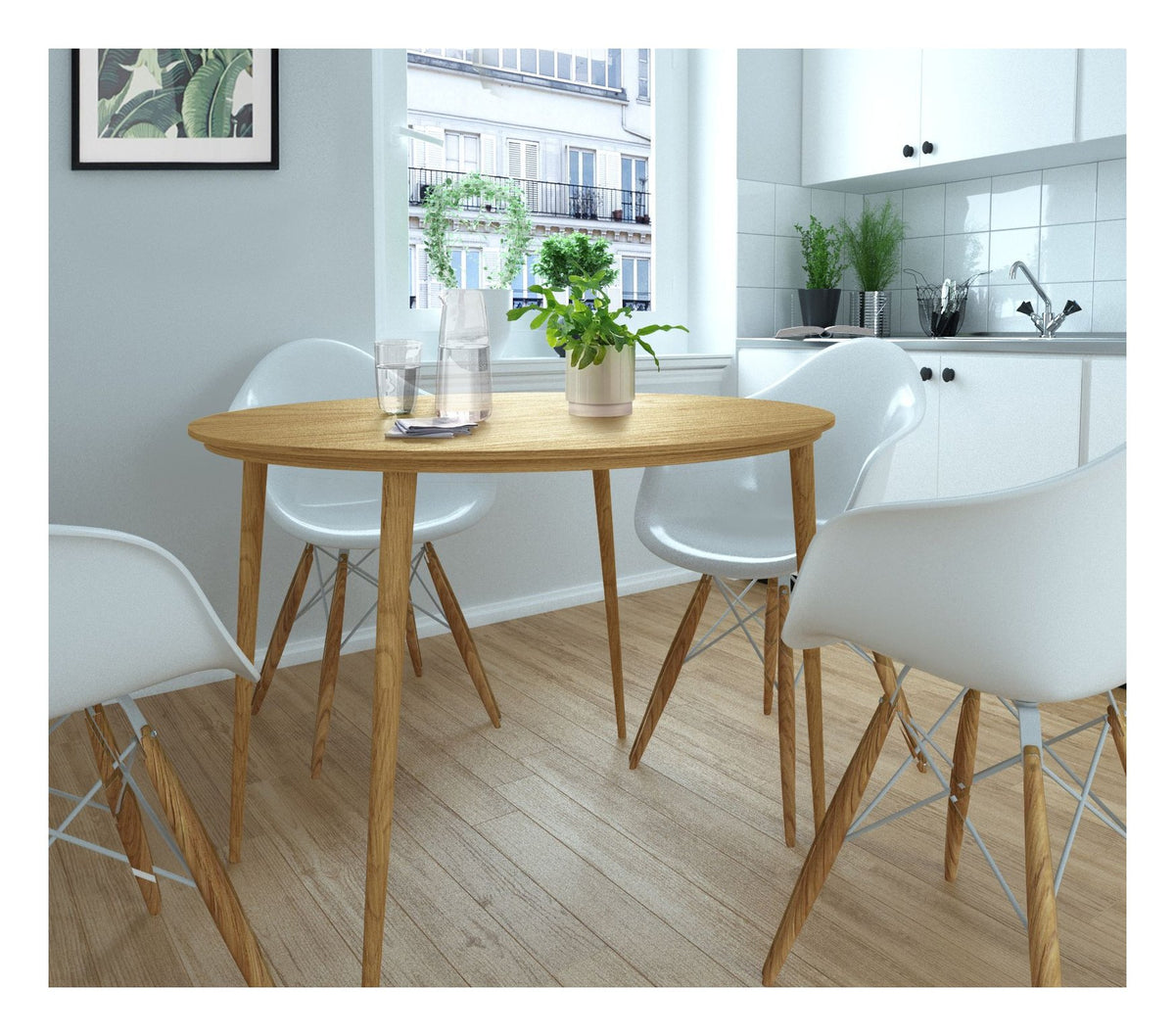 Monza Round Dining Table 100cm, view 6