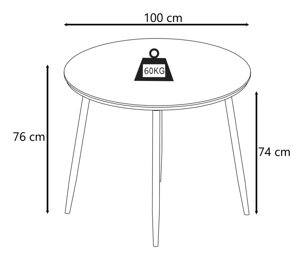 Monza Round Dining Table 100cm, view 9