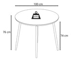 Monza Round Dining Table 100cm, view 9