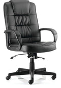 Moore High Back Black Leather Executive Chair, black leather