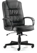 Moore High Back Black Leather Executive Chair, black leather