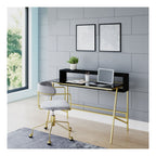 Morgan Office Desk With Smoked Glass Top, view 2