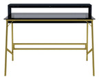 Morgan Office Desk With Smoked Glass Top, view 3