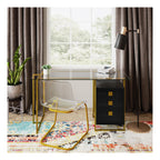 Morgan Office Desk With Smoked Glass Top, view 5