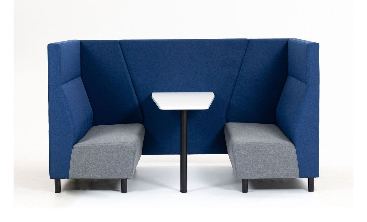 Muse Meeting Booth, grey seats, blue back