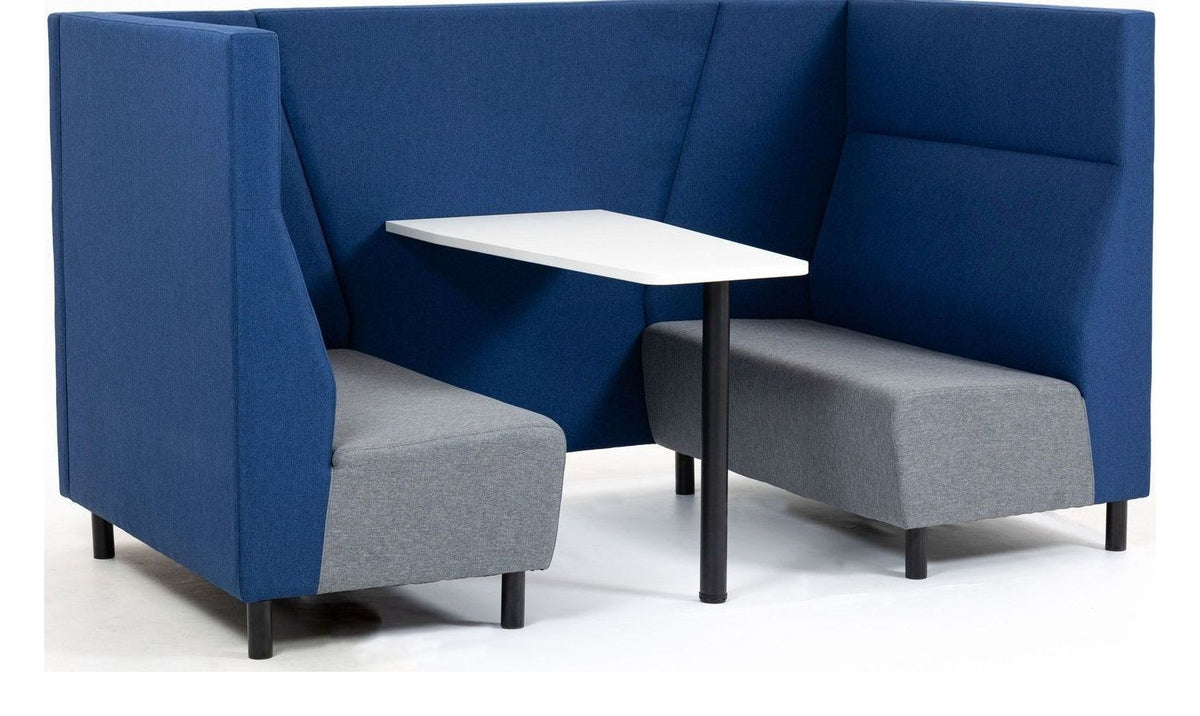 Muse Meeting Booth, grey seats, blue back