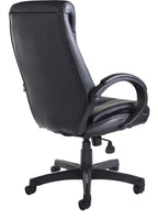 Nantes Leather Executive Chair in black from the back