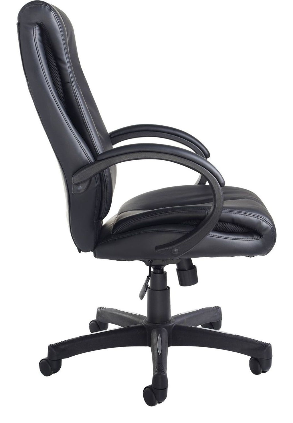 Nantes Leather Executive Chair in black from the side