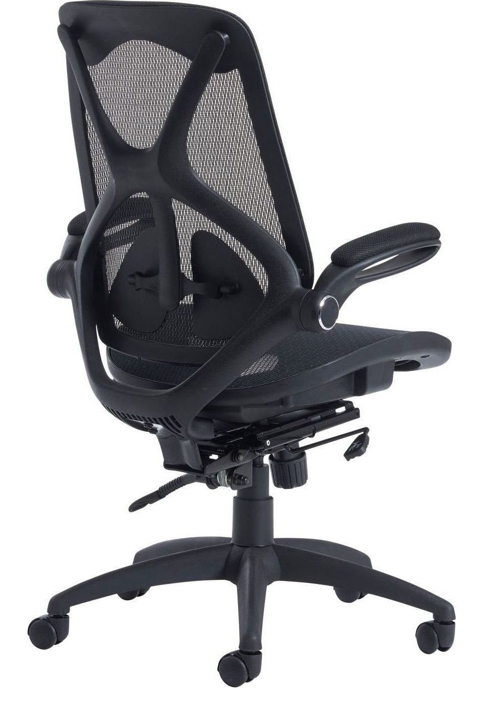Napier Mesh Operator Chair in black from the back