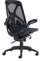 Napier Mesh Operator Chair in black from the back