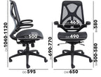 Napier Mesh Operator Chair dimensions
