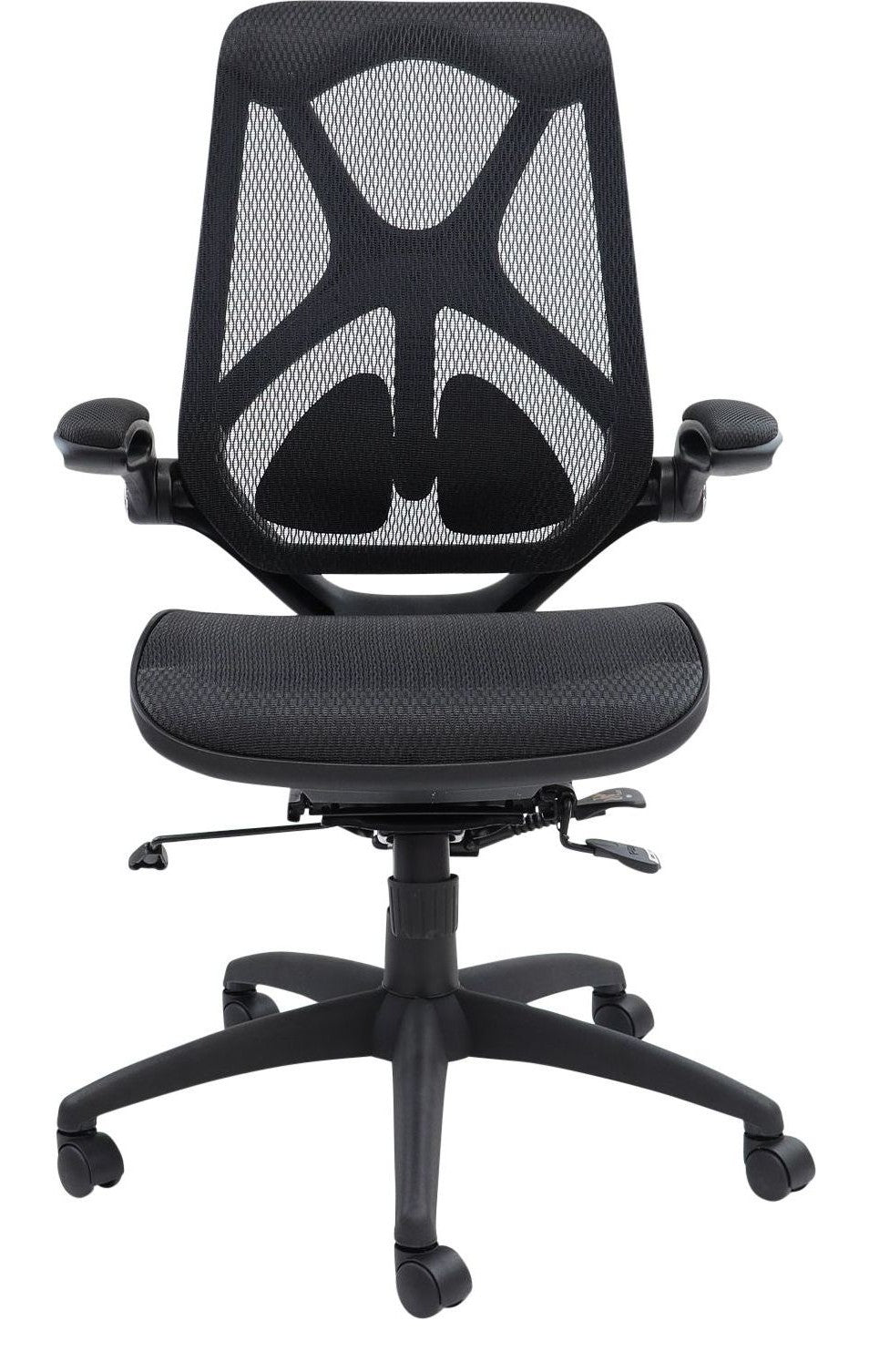 Napier Mesh Operator Chair in black from the front