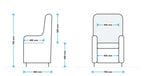 Neo Single Tub Soft Seating Arm Chair measurements