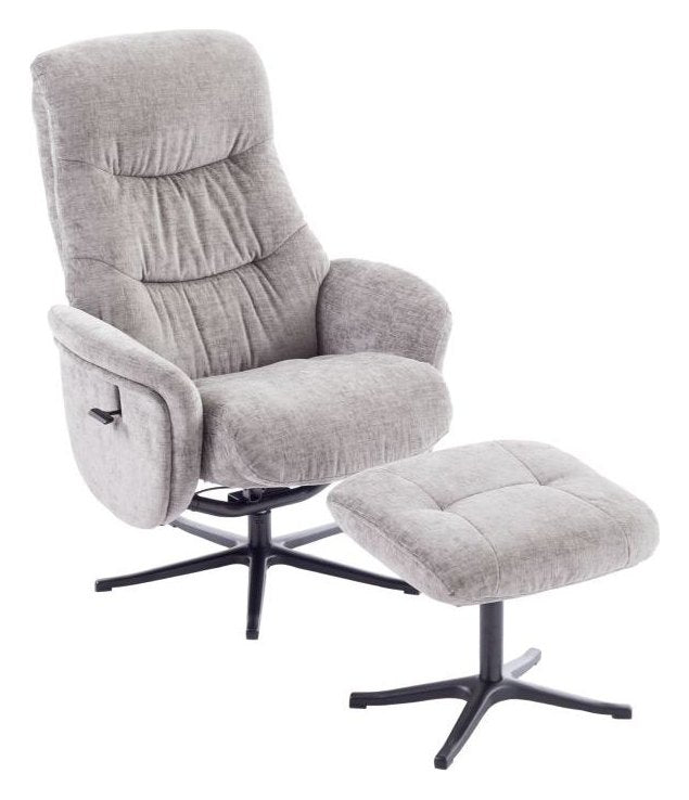 Newark Luxury Recliner with Footstool in cloud